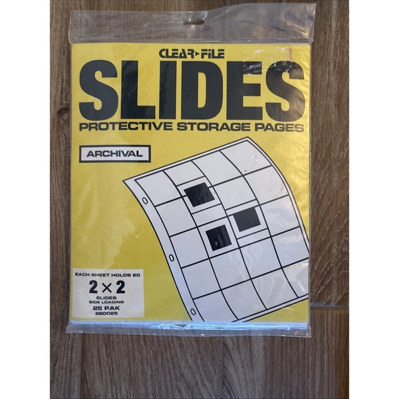 Clear File Other - Clear File 2 x 2 Slides Refill Pages 80 Per Page Film Slides Archival - 25 pack